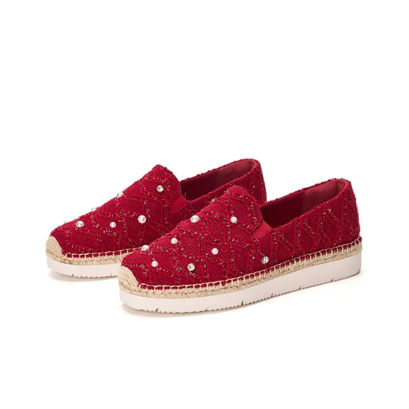 Joy&Mario Espadrilles Women's Beige/White/Red-17