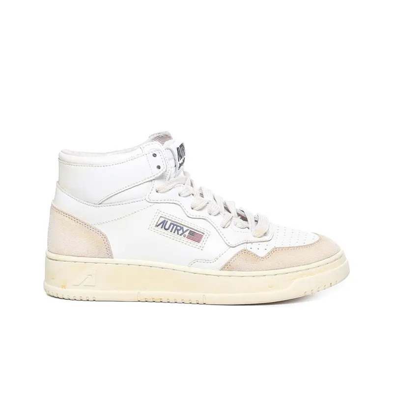 AUTRY Stylish Skateboarding Shoes Women's White Yellow Vintage Version-1