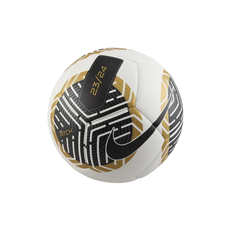 Nike Size 3, Size 4, Size 5 Soccer Rubber Machine Stitched Soccer Ball Unisex Black White Gold-0