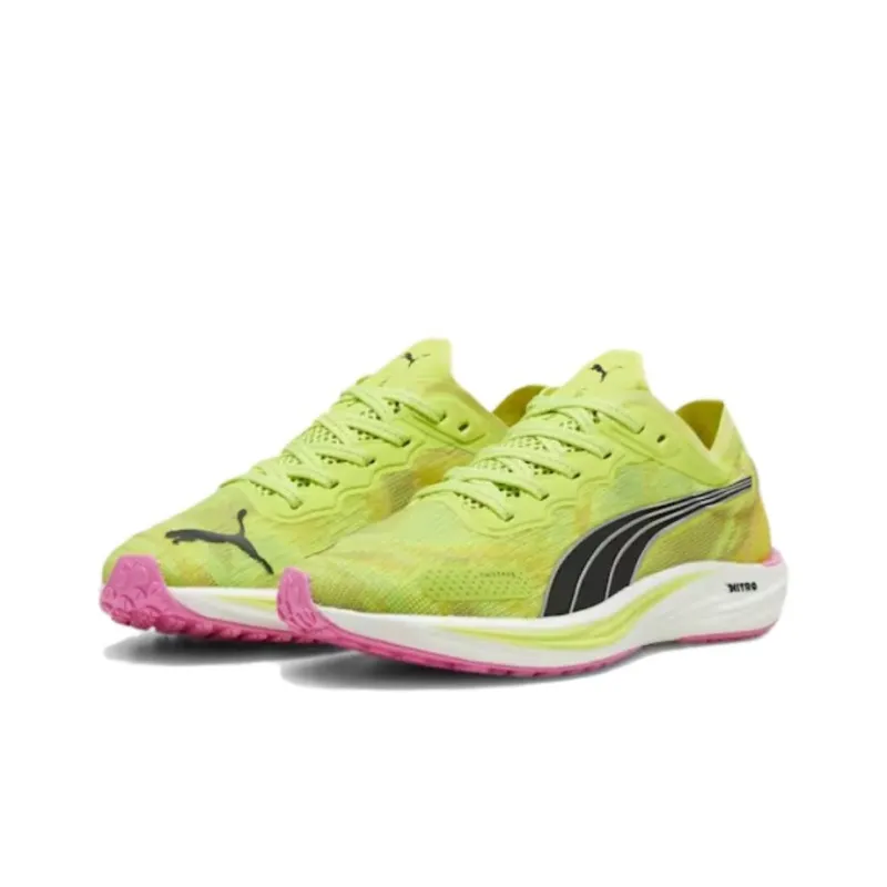 PUMA DEVIATE NITRO™ ELITE 2 Abrasion Resistant Breathable Low Top Running Shoes Women's Green-2