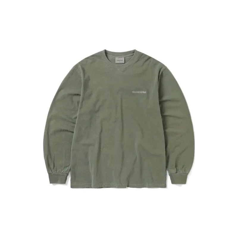 Thisisneverthat SS24 Flame Onyx L/S Tee Mud T Shirt Unisex Forest Green-1