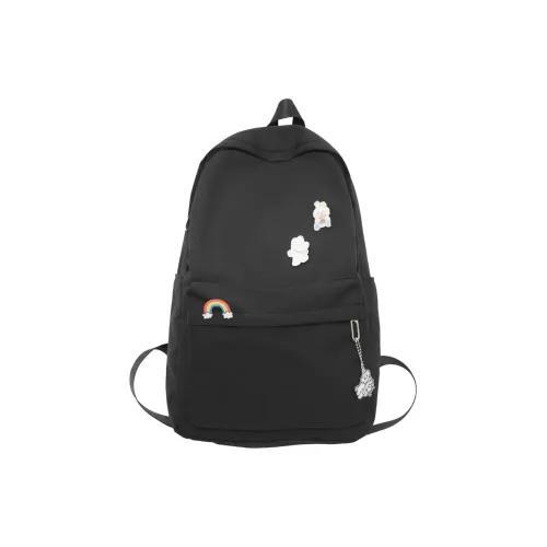 MingLu Nylon Laptop Backpack Regular Unisex Black/White/Blue/Purple/Pink