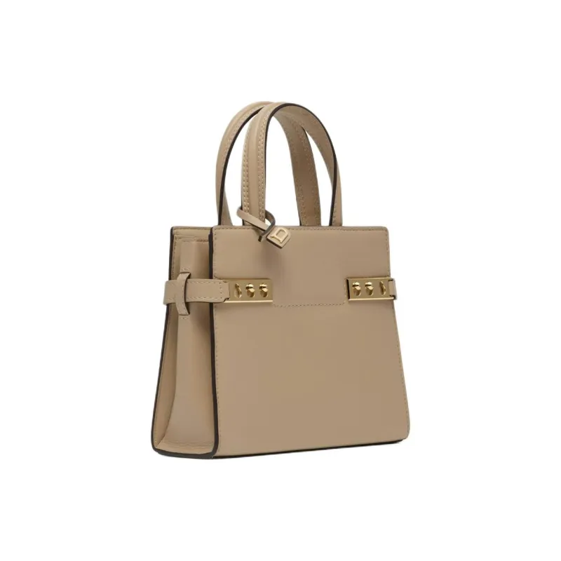 Delvau Tempête Calfskin Shoulder Bag Crossbody Bag Handbag Small Size Women's Light Brown-1