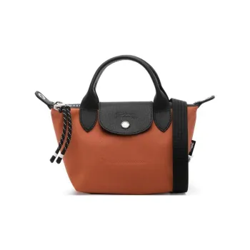 LONGCHAMP Le Pliage Energy Recycled Cotton Handbag Trumpets Women's Rusty Brown & Black