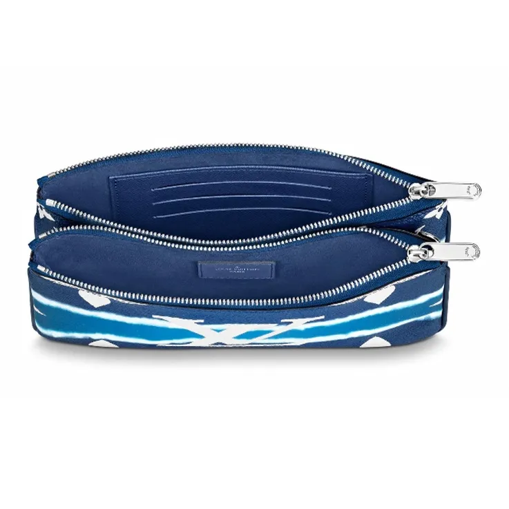 LOUIS VUITTON Pochette Double Zip Lv Escale Bleu-3