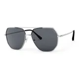 Silver Frame with Black Gray Lens[Polarized]