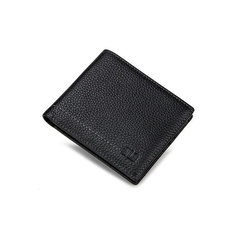 HLA Genuine Leather, Cow Leather Casual Cropped Wallet Regular Men's Black-1