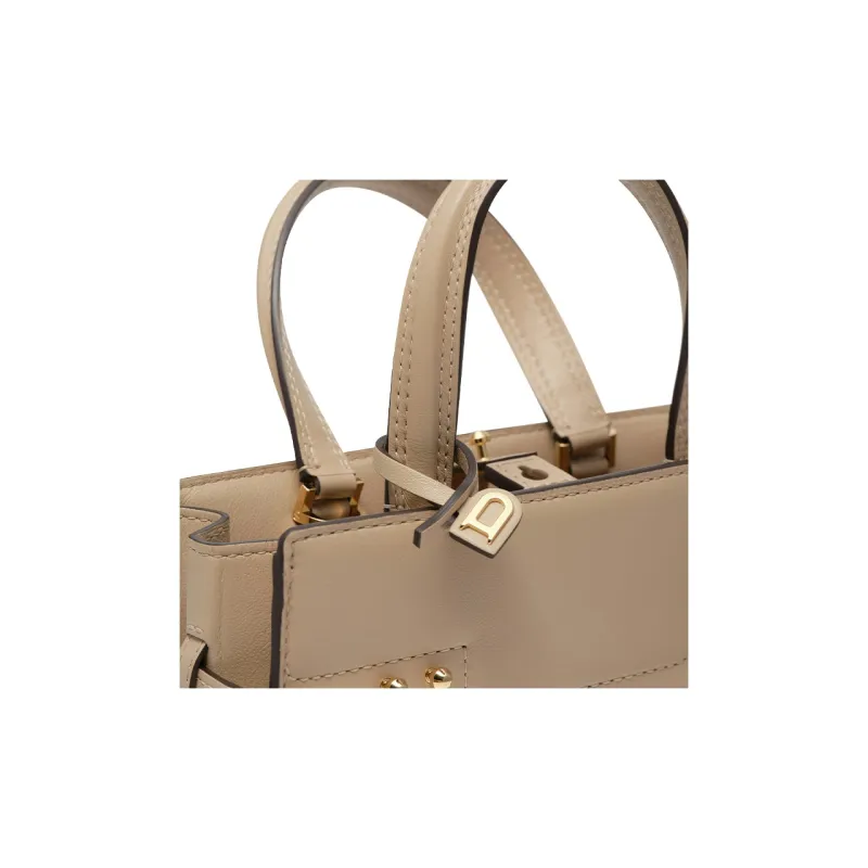 Delvau Tempête Calfskin Shoulder Bag Crossbody Bag Handbag Small Size Women's Light Brown-5