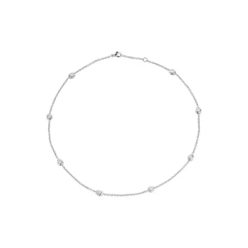 GUCCI 18K Gold Diamonds Necklaces Women's Silver