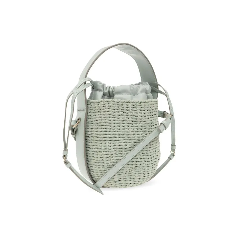 Chloe Woody Suede Bonded Leather Bucket Bags Shoulder Bag Crossbody Bag Handbag Small Size Women's Light Green-1
