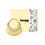 Cream Yellow+Light Gray Pearl Short Chain