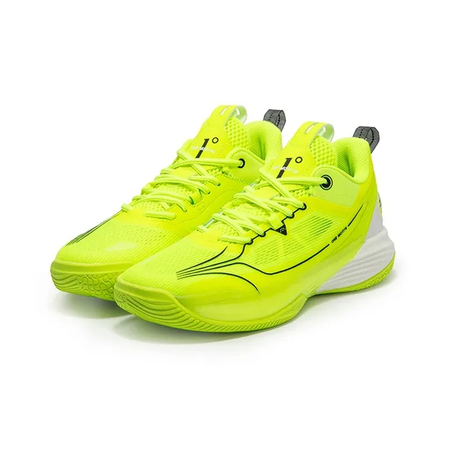 361° ONE MOTION Wave Series Basketball Shoes Men Low Top Neon Solar Yellow/361 Degrees White-2