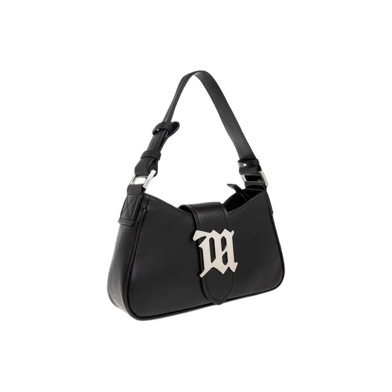 Misbhv Leather Handbag Shoulder Bag Women's Black-1