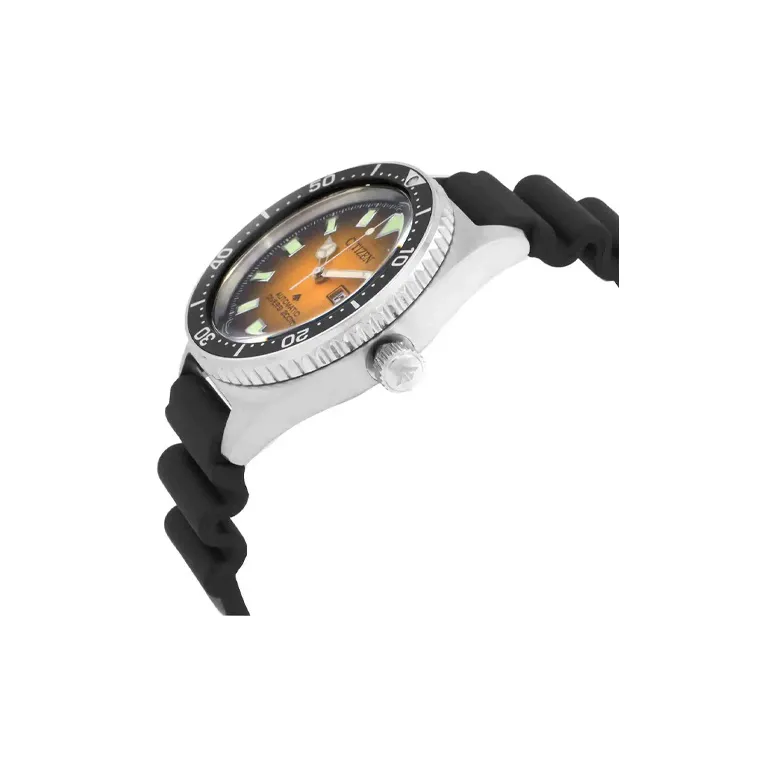 CITIZEN Automatic Mechanical Movement Rubber Strap Watch Men's Watches Orange Watch Dial NY0120 01Z-1