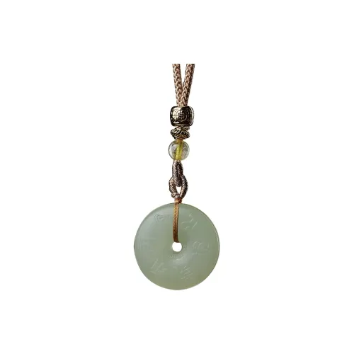 Moonstone Edge Pendants Pale Greenish White Jade Unisex