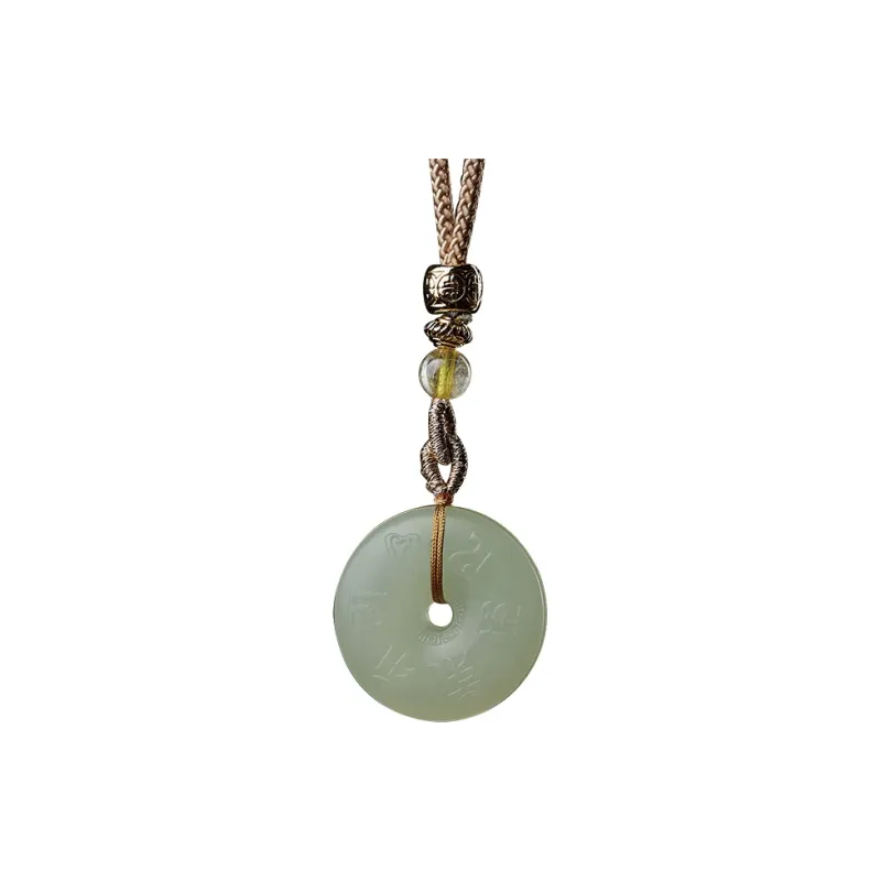 Moonstone Edge Pendants Pale Greenish White Jade Unisex-0