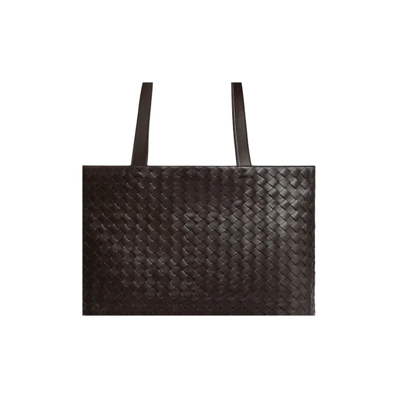 Bottega Veneta Calfskin Tote Bag Shopping Bag Handbag Large Size Men's Gummy Brown-3