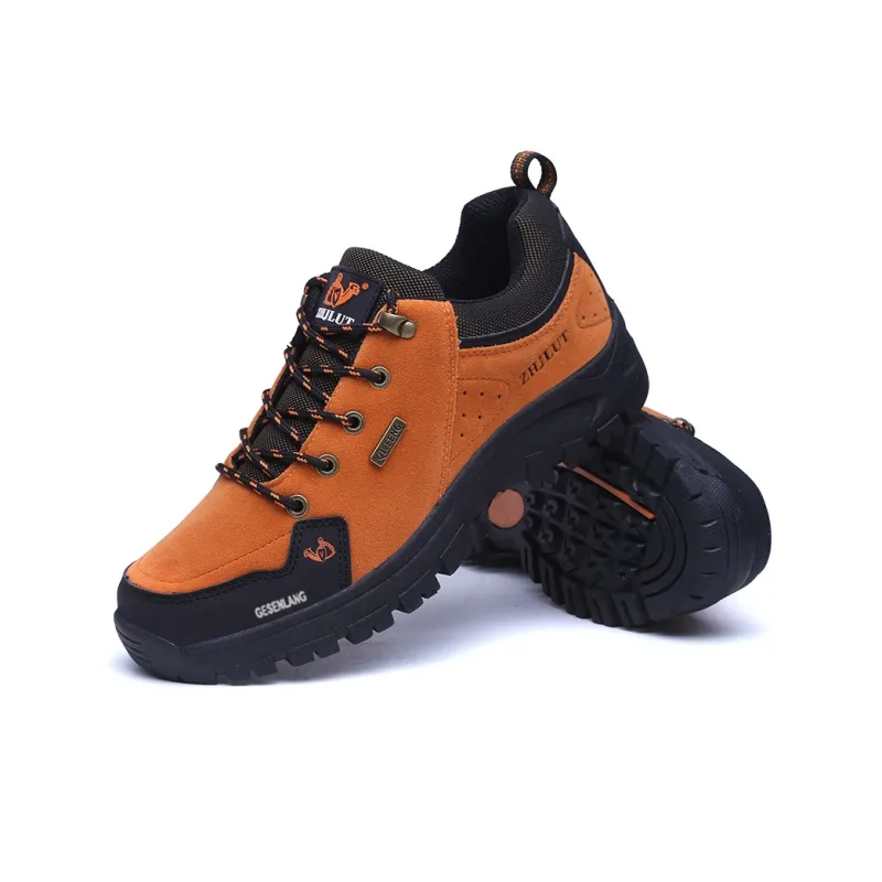 GESENLANG Anti Slip And Wear Resistant Water Resistant Low Top Outdoor Shoes Men's Orange Red-4