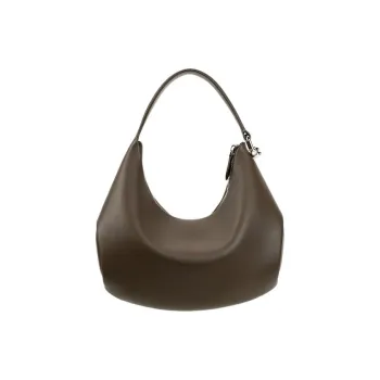 SUREN Top Grain Cow Leather Shoulder Bag Handbag Shoulder Bag Small Size Unisex Mud Brown