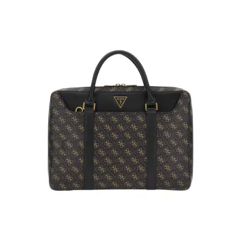 GUESS Polyurethane Shoulder Bag Crossbody Bag Handbag Regular Men's Dark Brown