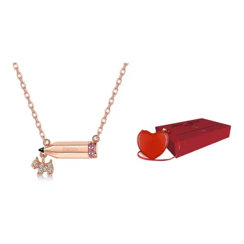 Agatha Zircon Necklace Collarbone Chain Women's Rose Gold