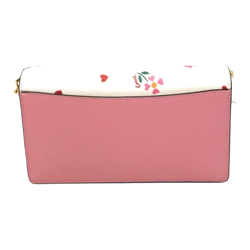 COACH Anna Coated Canvas With Leather Envelope Bag, Shoulder Bag, Crossbody Bag Trumpets Women's Pink White Multicolor-3