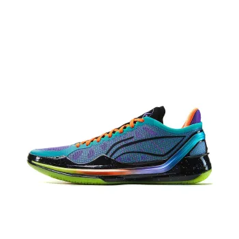 LiNing Blade 4V2 Cushioned Slip Resistant Lightweight Rebound Low Top Basketball Shoes Men's Purple Green