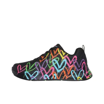 JGOLDCROWN x Skechers Uno Lite Slip Resistant Low Top Casual Shoes Women's Black Multicolor