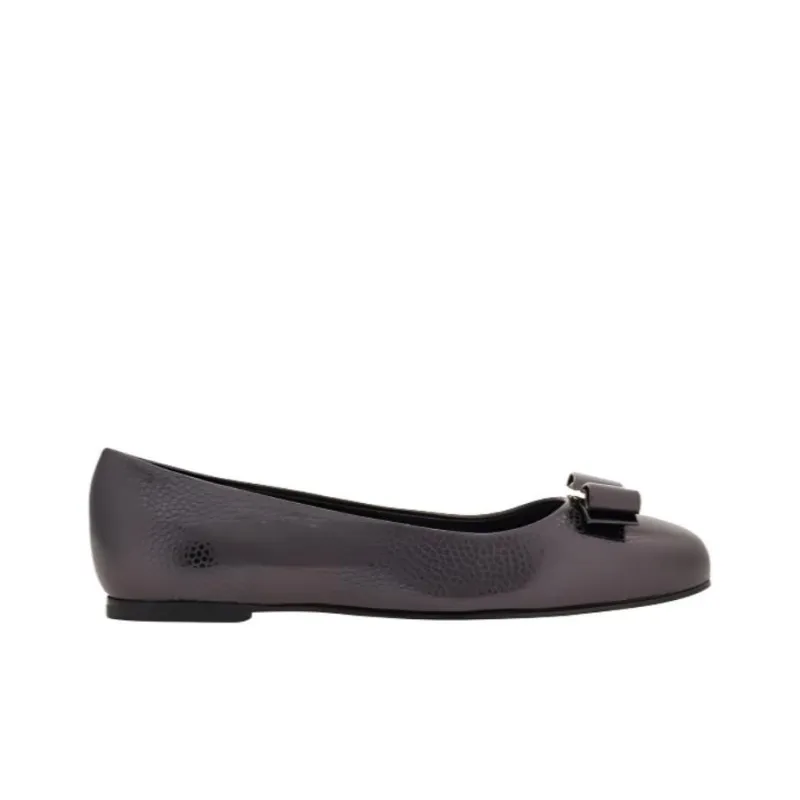 FERRAGAMO Varina Bow-detail Leather Ballerinas-1