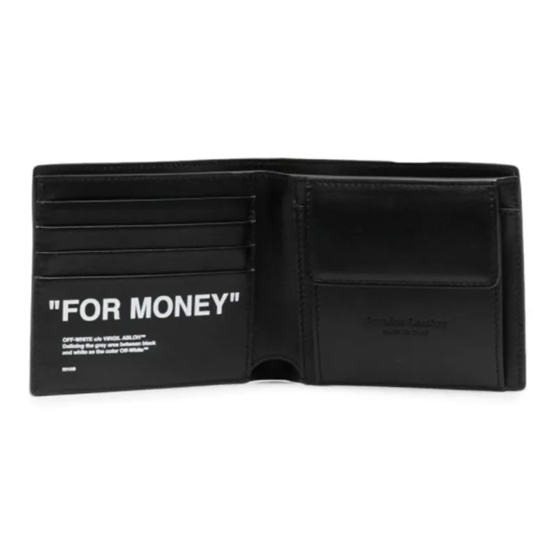 OFF WHITE Leather Wallet Men's Black-2