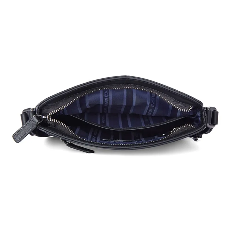 BISON DENIM Cow Leather Shoulder Bag Regular Men's Black-4