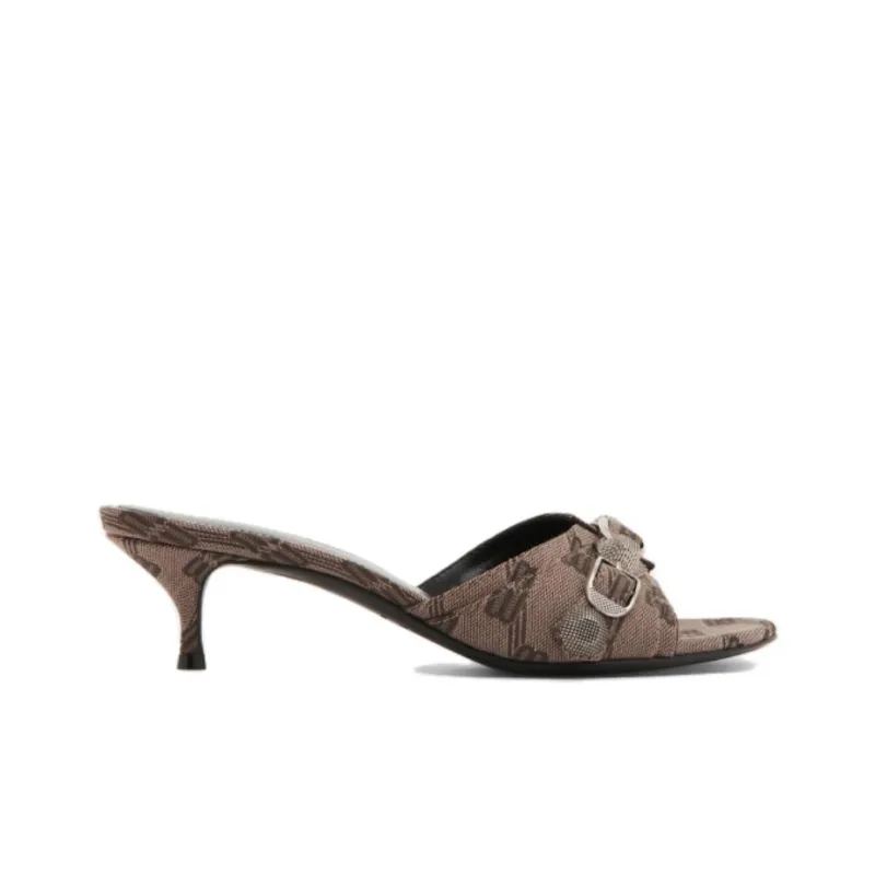 Balenciaga Cagole Rubber Sole Slip Resistant Slide Slippers Women's Umber-1