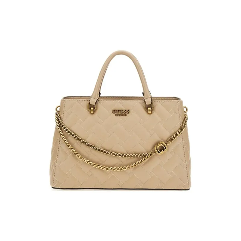 GUESS Polyurethane Shoulder Bag Crossbody Bag Handbag Women's Beige-0