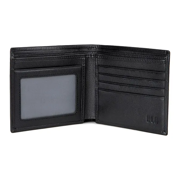 HLA Cow Leather Card Holder, Wallet Regular Men's Black-4