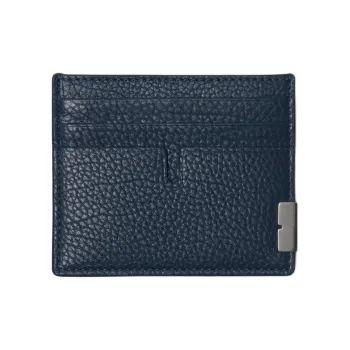 Burberry Calfskin Card Holder Men's Lake Blue