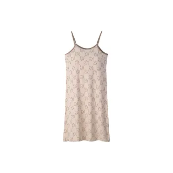 Sha Qian Nightgown Summer Women's Milk Tea Beige