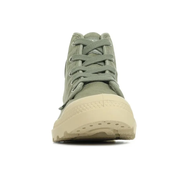 Palladium Pampa Wear-Resistant Coverage High-Top Canvas Shoes Unisex Green-3
