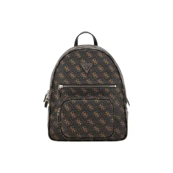 GUESS Polyurethane With Polyethylene Backpack Regular Women's Brown & Multicolor