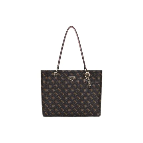 guess Noelle Polyurethane Tote Bag Shopping Bag Handbag Shoulder Bag Women's Brown