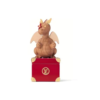 LOUIS VUITTON Wooden Storage Box Regular Unisex Red