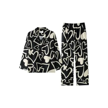 Meonsill Pajama Set Women's Black