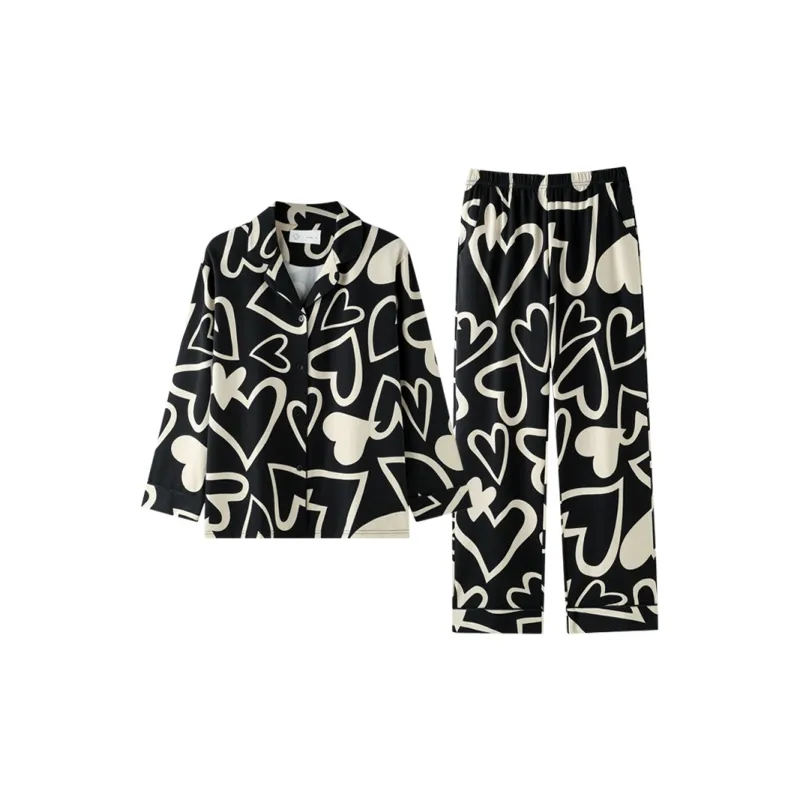 Meonsill Pajama Set Women's Black-0