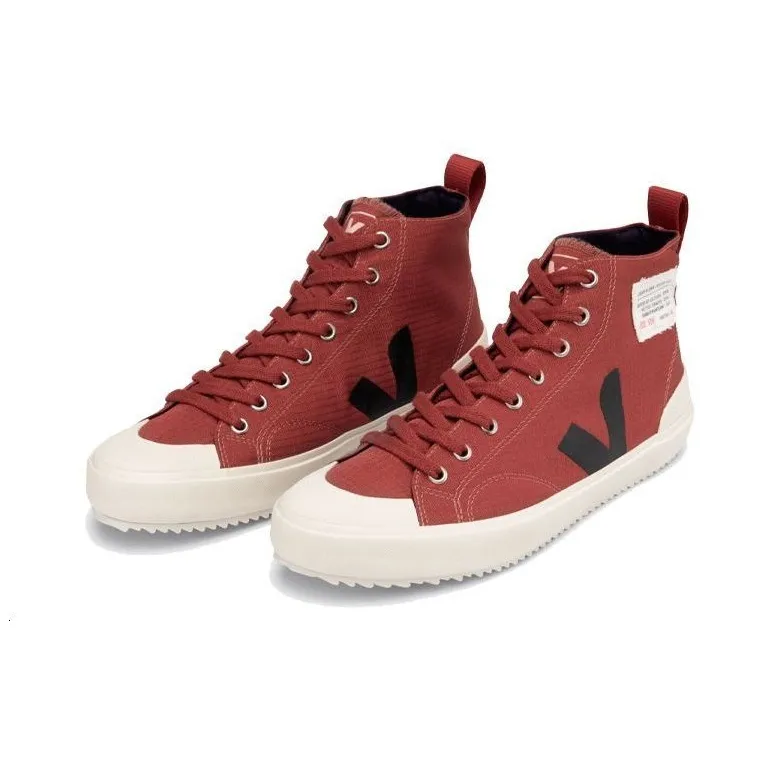 VEJA High-Top Stylish Skateboarding Shoes Unisex Red-2