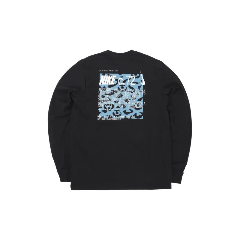 Nike Circa Long Sleeve T-Shirt With Back Print In T-Shirt Men's Black-1