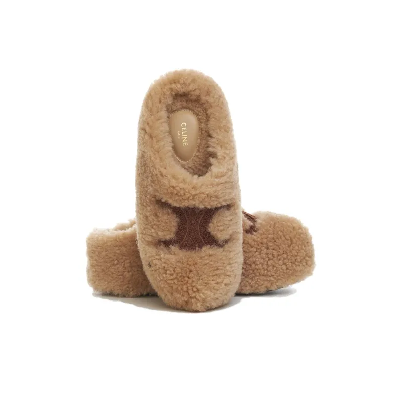 CELINE Wrap toe Slippers Women's Beige-4