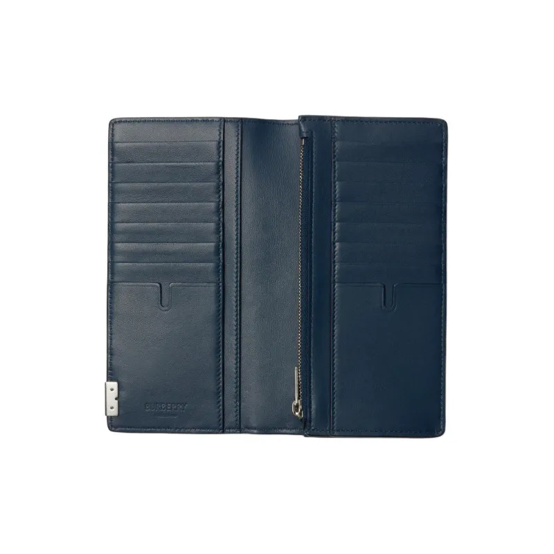 Burberry Embossed Calfskin Wallet Men's Lake Blue-2