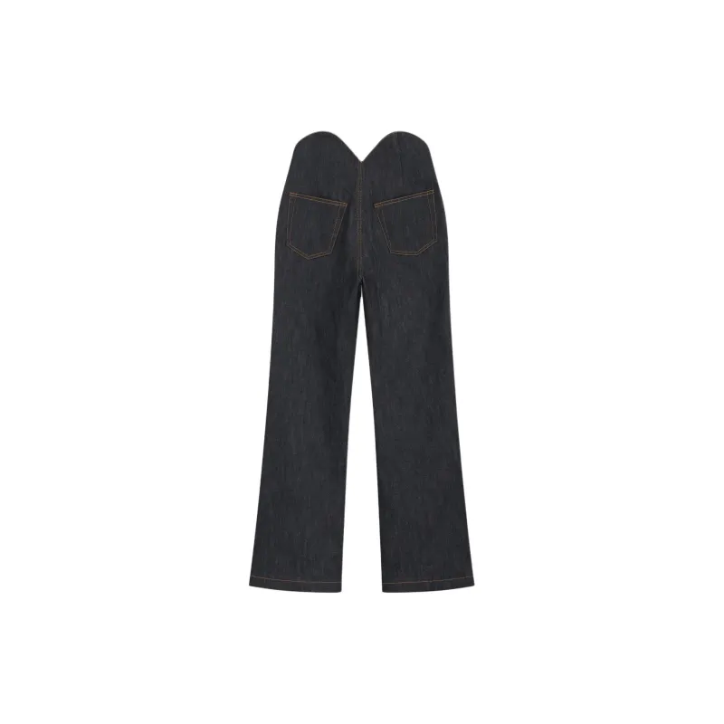WE11DONE Uneven Thigh rise Wide leg Jeans-1