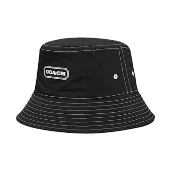 COACH Polyamide Cotton Bucket Hats Unisex Black