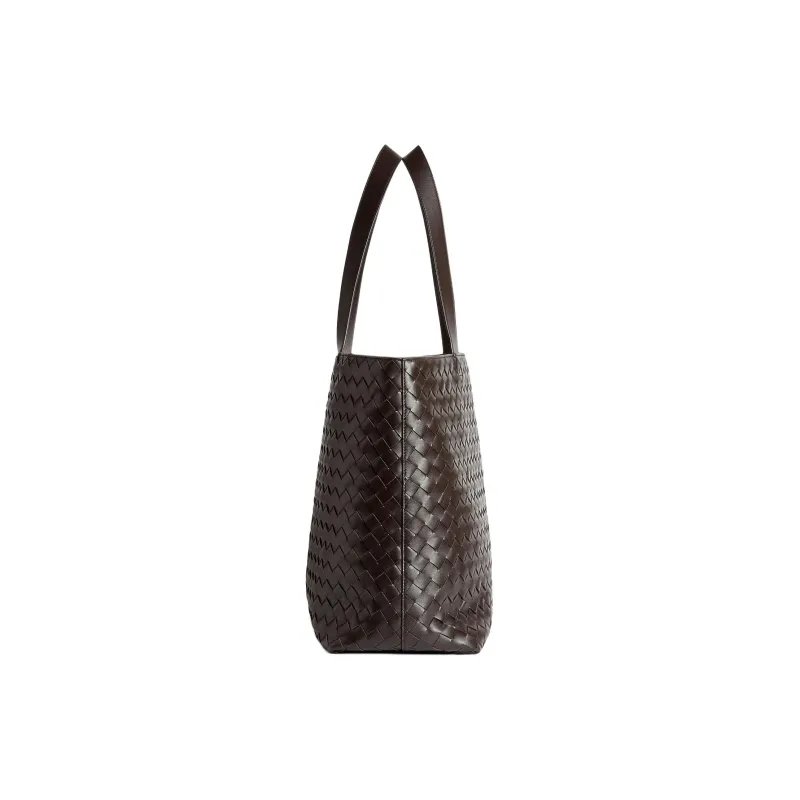 Bottega Veneta Calfskin Tote Bag Shopping Bag Handbag Large Size Men's Gummy Brown-1