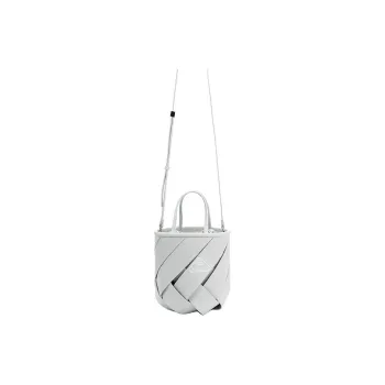 SUREN Nappa Soft Cowhide Bucket Bags Shoulder Bag Crossbody Bag Handbag Medium Size Women's Dove Gray